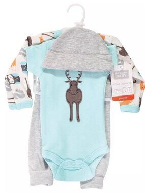 Preemie Baby Boy Blue Moose 4pc Outfit Set NWT